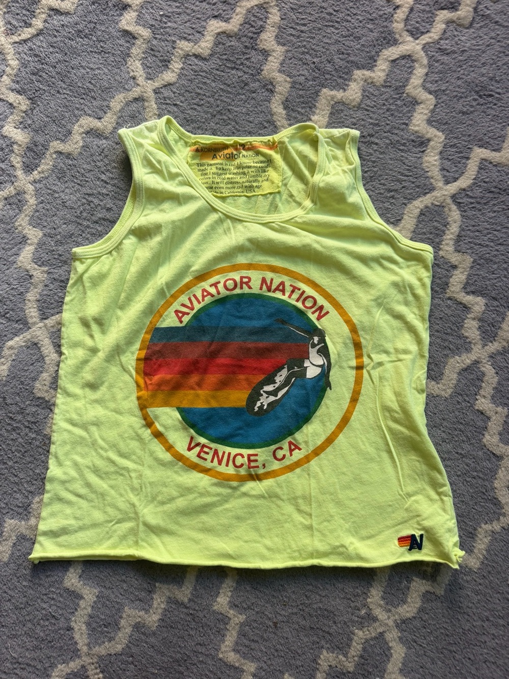 Aviator Nation Neon Yellow Graphic Tank